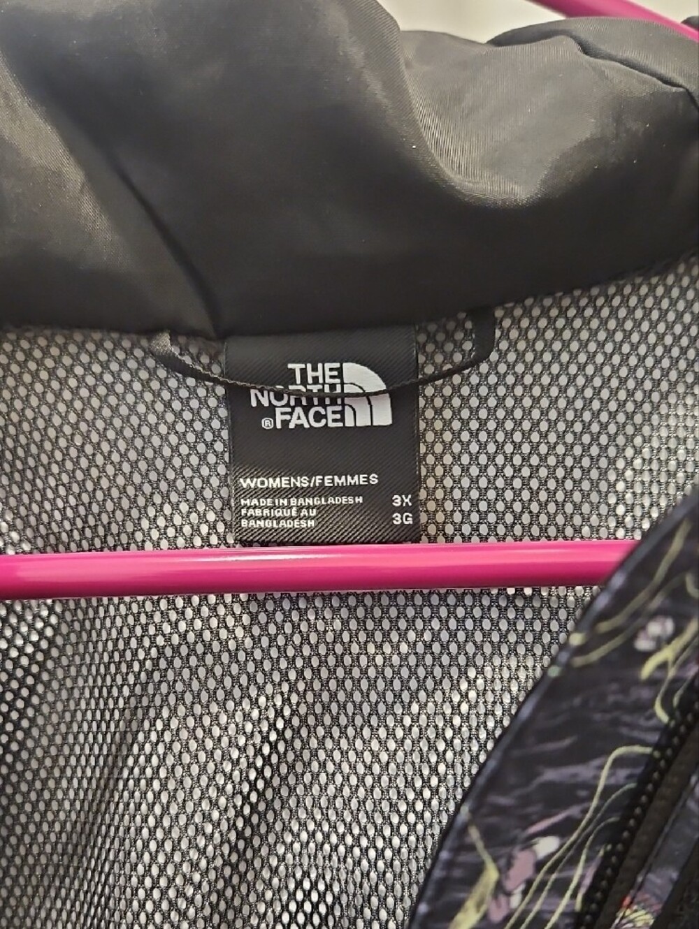 The North Face Womens Navy Floral Hooded Rain Jacket - Picture 2 of 4